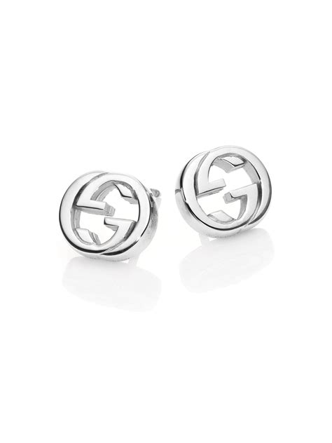 gucci interlocking g earrings silver|gucci sterling silver heart earrings.